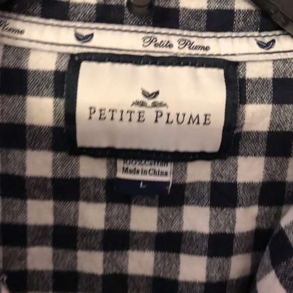 Petite Plume Women’s Cotton Gingham plaid Flannel Pajama Set size large - Picture 2 of 10